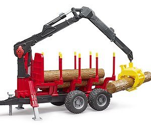 REMOLQUE MADERA AUTOCARGADOR CON GRUA BRUDER 02252