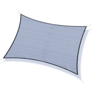 Outsunny Toldo Vela de Sombra Rectangular 4×3 m Toldo de Terraza Protección Rayos UV con Bolsa de Transporte Anillo de Acero Inoxidable y Cuerdas para Jardín Patio Gris