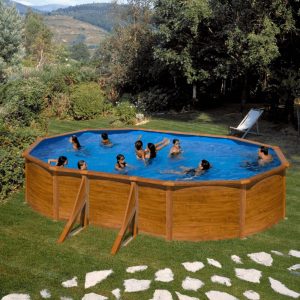 Piscina desmontable de acero madera PACIFIC – 610x375x120 Con depuradora